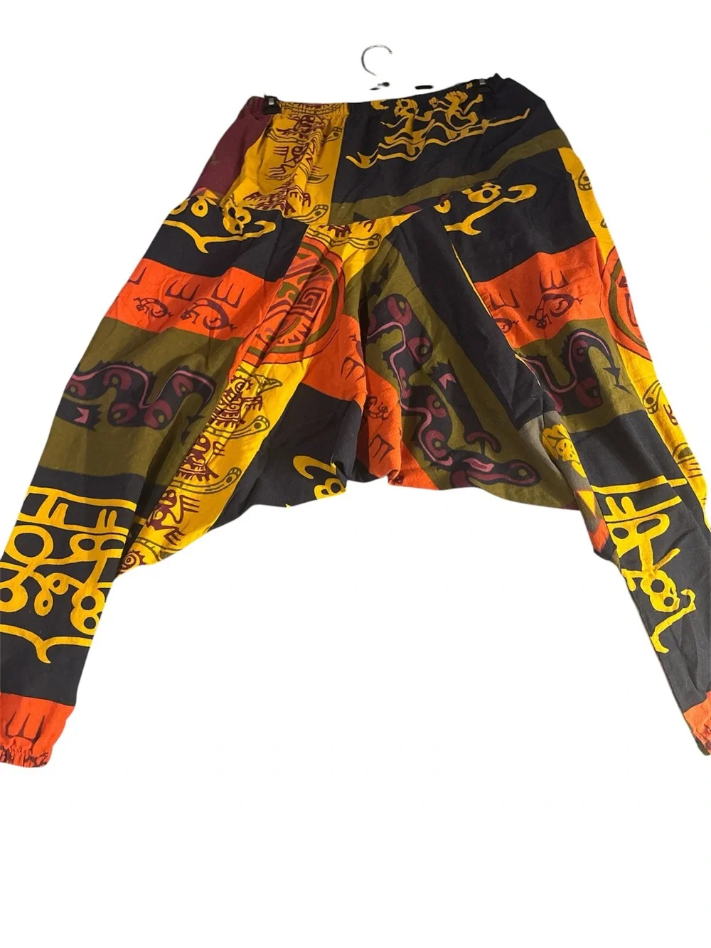 Men's Multicolor Tribal-Print Harlem Joggers - Black, Mustard & Rust